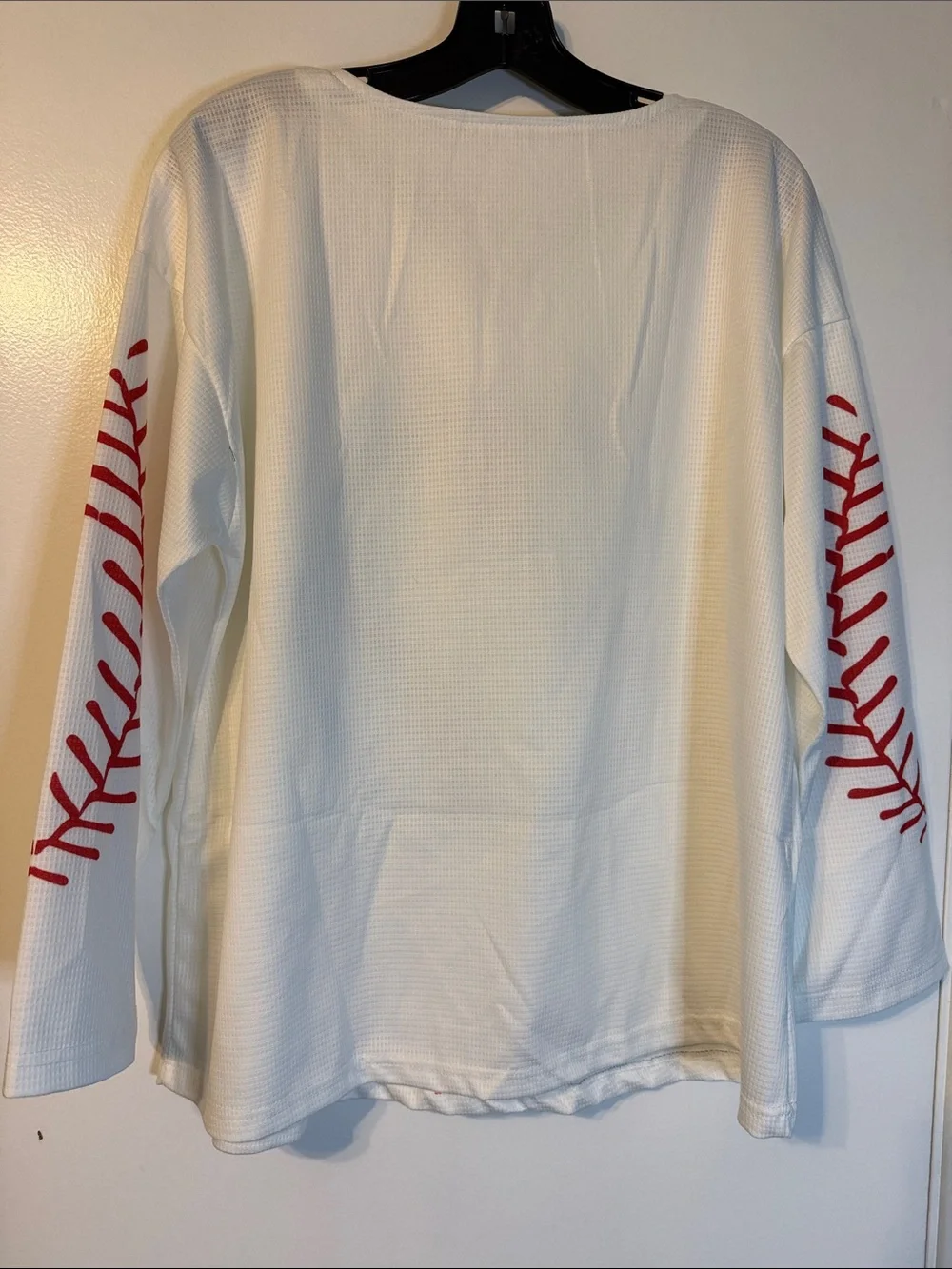 Game Day Baseball Graphic Pullover - White & Red